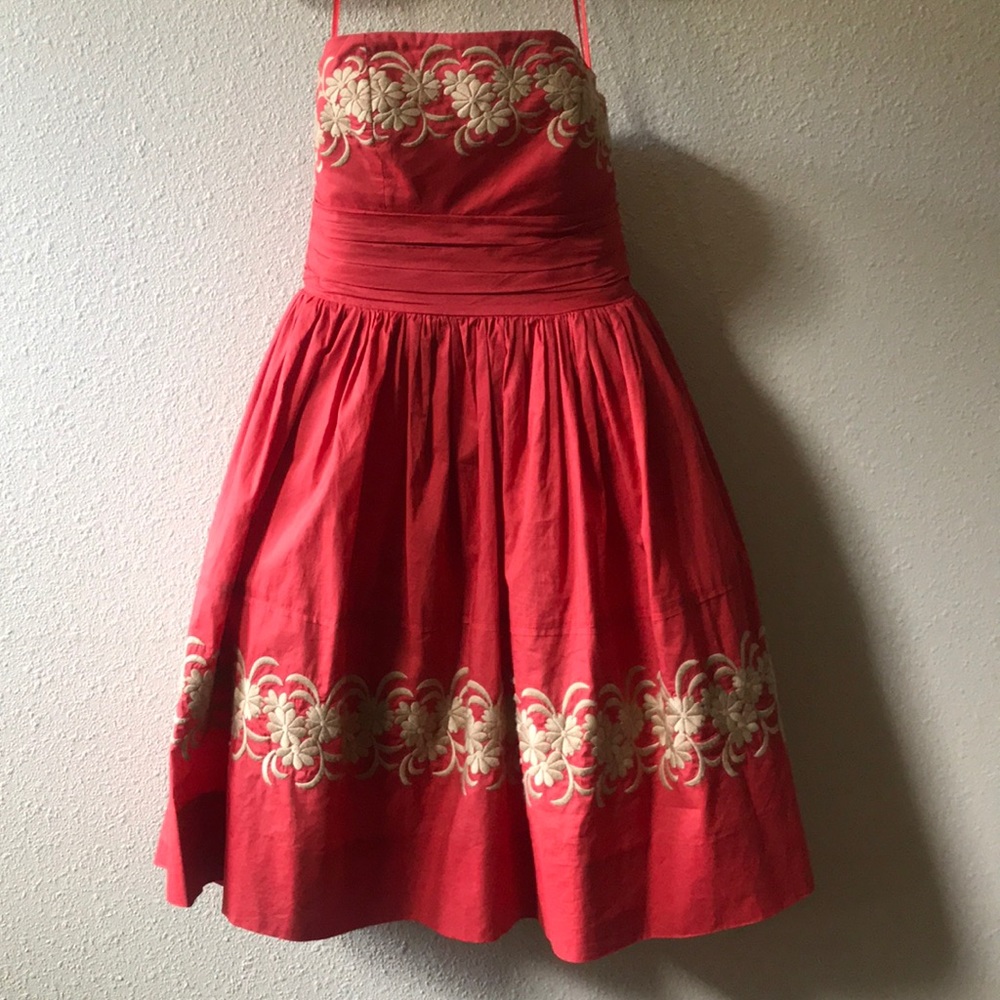 Strapless embroidered dress from Anthropologie